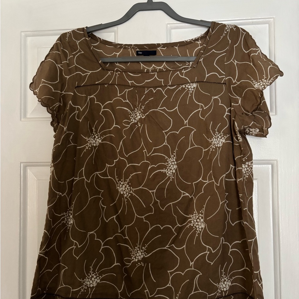 GAP Brown Floral Blouse